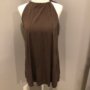 Army green tie tank top